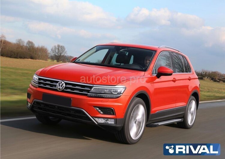 Пороги для Фольксваген Тигуан (Volkswagen Tiguan) 2017-н.в., Rival "Bmw-Style" D173AL.5802.4